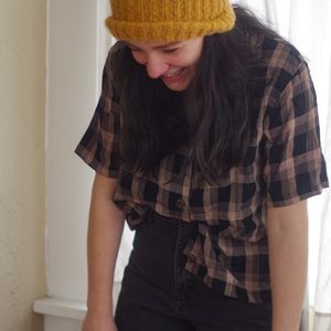 Black & Tan Plaid Button Down